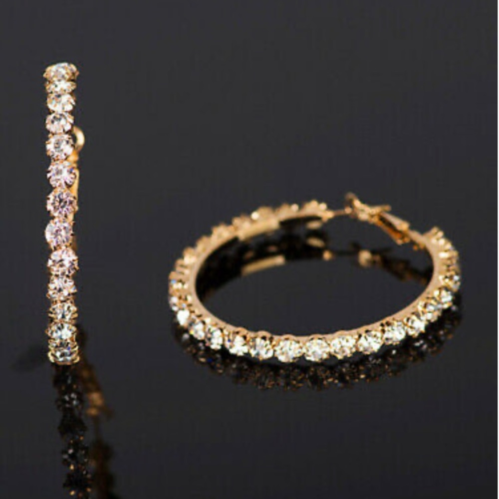 NEW 18k gold plated hoop earrings - Picture 3 of 5